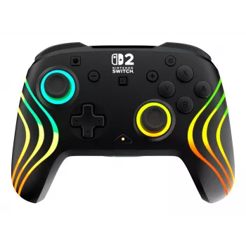 Langaton RGB-peliohjain Turtle Beach Afterglow Wave musta Nintendo Switch 2:lle — Bluetooth/USB-C, sisäänrakennettu akku 20 h, 3 m kaapeli