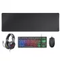 Mars Gaming 4-in-1-peliyhdistelmä MCP-RGB3, johdollinen, USB, kalvo, RGB LED, musta, hiiri mukana