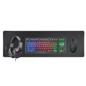 Mars Gaming 4-in-1-peliyhdistelmä MCP-RGB3, johdollinen, USB, kalvo, RGB LED, musta, hiiri mukana