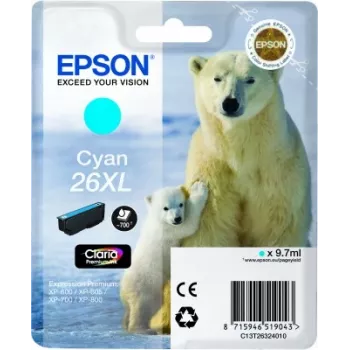 Epson Polar bear yksittäispakkaus syaani 26XL Claria Premium Ink
