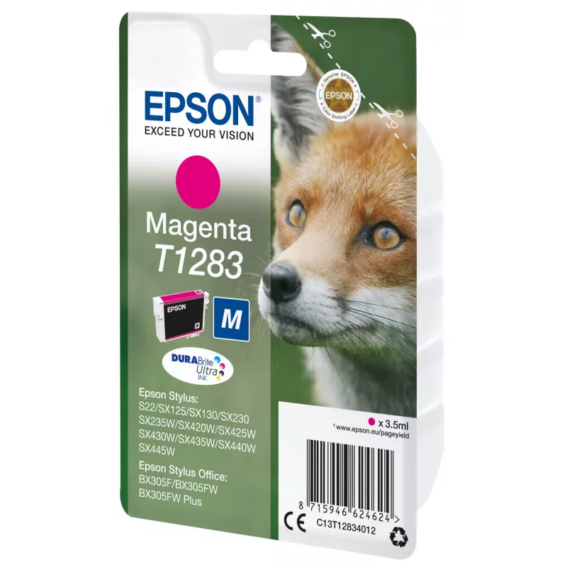 Epson Fox yksittäispakkaus magenta T1283 DURABrite Ultra muste, magenta, pigmenttimuste, 3,5 ml, 1 kpl