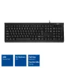 ACT yritysnäppäimistö USB (Qwerty/US-asettelu), Full-Size (100 %), johdollinen, USB, kalvo, QWERTY, musta