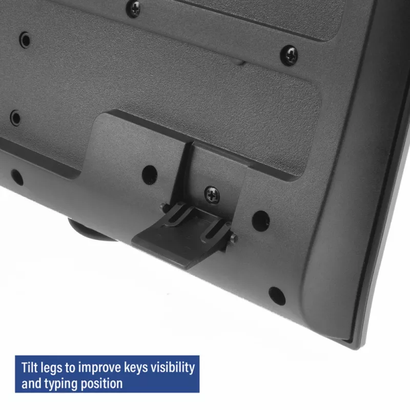 ACT yritysnäppäimistö USB (Qwerty/US-asettelu), Full-Size (100 %), johdollinen, USB, kalvo, QWERTY, musta