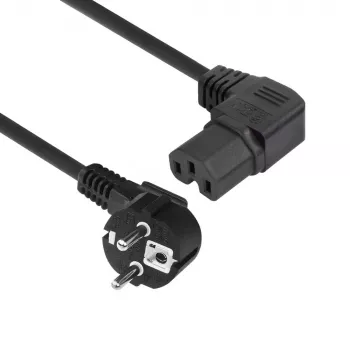 ACT virtakaapeli verkkopistoke CEE 7/7 (kulma) – C15 (suora) IEC60320 musta 2 m