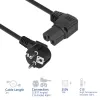 ACT virtakaapeli verkkopistoke CEE 7/7 (kulma) – C15 (suora) IEC60320 musta 2 m