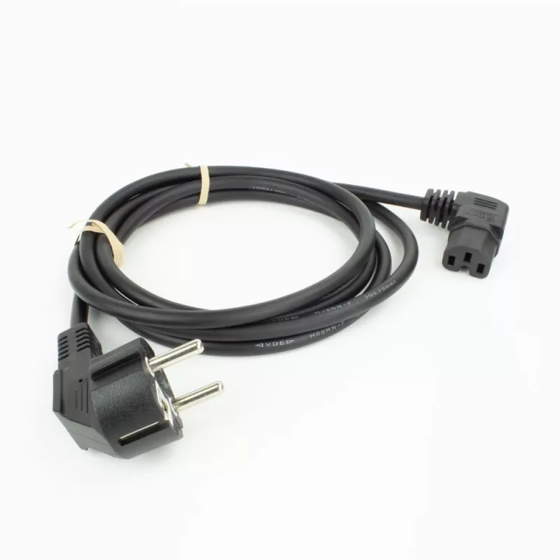 ACT virtakaapeli verkkopistoke CEE 7/7 (kulma) – C15 (suora) IEC60320 musta 2 m