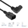 ACT virtakaapeli C14 – C15 (kulma vasen) IEC60320 musta 0,6 m