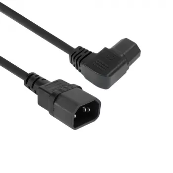 ACT virtakaapeli C14 – C15 (kulma vasen) IEC60320 musta 1,2 m