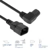 ACT virtakaapeli C14 – C15 (kulma vasen) IEC60320 musta 2 m