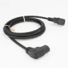 ACT virtakaapeli C14 – C15 (kulma vasen) IEC60320 musta 2 m