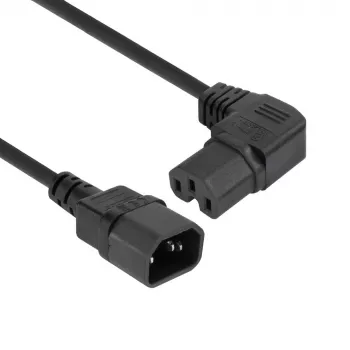 ACT virtakaapeli C14 – C15 (kulma oikea) IEC60320 musta 0,6 m