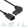 ACT virtakaapeli C14 – C15 (kulma oikea) IEC60320 musta 0,6 m