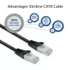 ACT Cat8 U/FTP (STP) verkkokaapeli FB8101 — 1 m, RJ-45–RJ-45, musta