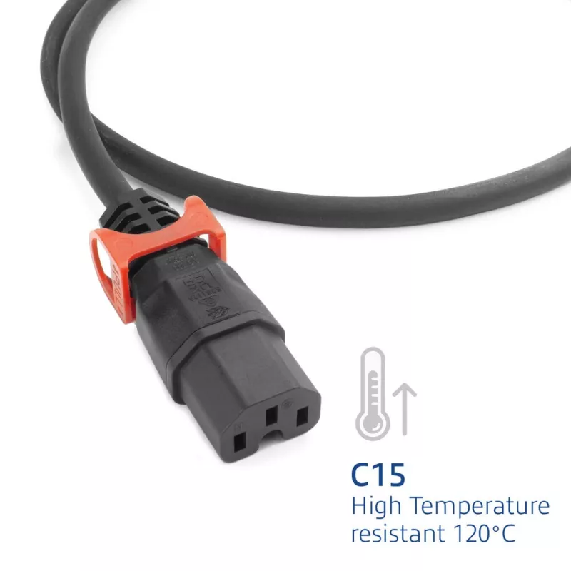 ACT virtakaapeli C14 IEC Lock+ Dual Locking – C15 IEC Lock+ musta 2 m, PC3872