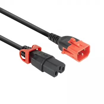 ACT virtakaapeli C14 IEC Lock+ Dual Locking – C15 IEC Lock+ musta 3 m, PC3876