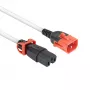 ACT virtakaapeli C14 IEC Lock+ Dual Locking – C15 IEC Lock+ valkoinen 1 m, PC3871