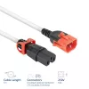 ACT virtakaapeli C14 IEC Lock+ Dual Locking – C15 IEC Lock+ valkoinen 1 m, PC3871
