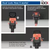 ACT virtajohto C14 IEC Lock+ Dual Locking - C15 IEC Lock+ punainen, 3 m, 250 V 10 A