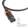 ACT virtajohto CEE 7/7 -pistoke (kulma) - C15 IEC Lock+ musta 1 m, EL603S