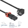 ACT virtajohto CEE 7/7 -pistoke (kulma) – C15 IEC Lock+ musta 2 m, EL604S