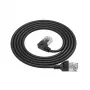 ACT musta 0,25 m U/FTP CAT6A LSZH Slimline -verkkokaapeli RJ45-liittimillä, 90° kulma vasen - suora