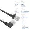 ACT musta 2 m U/FTP CAT6A LSZH Slimline -verkkokaapeli RJ45-liittimillä, 90° kulma oikea - suora