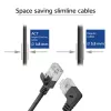 ACT musta 2 m U/FTP CAT6A LSZH Slimline -verkkokaapeli RJ45-liittimillä, 90° kulma oikea - suora