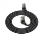 ACT musta 1 m U/UTP CAT6A LSZH Slimline -verkkokaapeli RJ45-liittimillä, 90° kulma ylös - 90° kulma ylös