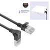ACT musta 2 m U/FTP CAT6A LSZH Slimline -verkkokaapeli RJ45-liittimillä, 90° kulma alas - suora