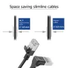 ACT musta 2 m U/FTP CAT6A LSZH Slimline -verkkokaapeli RJ45-liittimillä, 90° kulma alas - suora