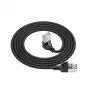 ACT musta 3 m U/FTP CAT6A LSZH Slimline -verkkokaapeli RJ45-liittimillä, 90° kulma alas - suora