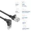 ACT musta 3 m U/FTP CAT6A LSZH Slimline -verkkokaapeli RJ45-liittimillä, 90° kulma alas - suora