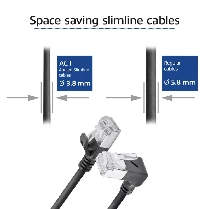 ACT verkkokaapeli DA4901 Cat6a U/FTP (STP) musta 1 m RJ-45 kullatut kontaktit