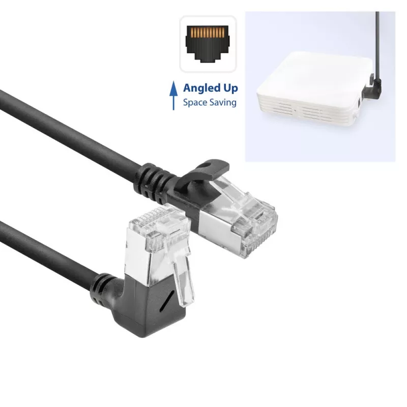 ACT DA4902 Cat6a U/FTP (STP) -verkkokaapeli 2 m, RJ-45 - RJ-45, kullatut kontaktit, musta