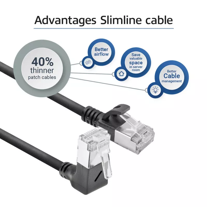 Verkkokaapeli ACT DA4952 Cat6a U/FTP (STP) RJ-45–RJ-45 0,25 m musta