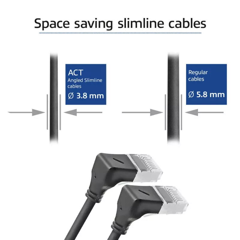 Verkkokaapeli ACT DA5901 Cat6a U/FTP (STP) musta 1 m RJ-45–RJ-45