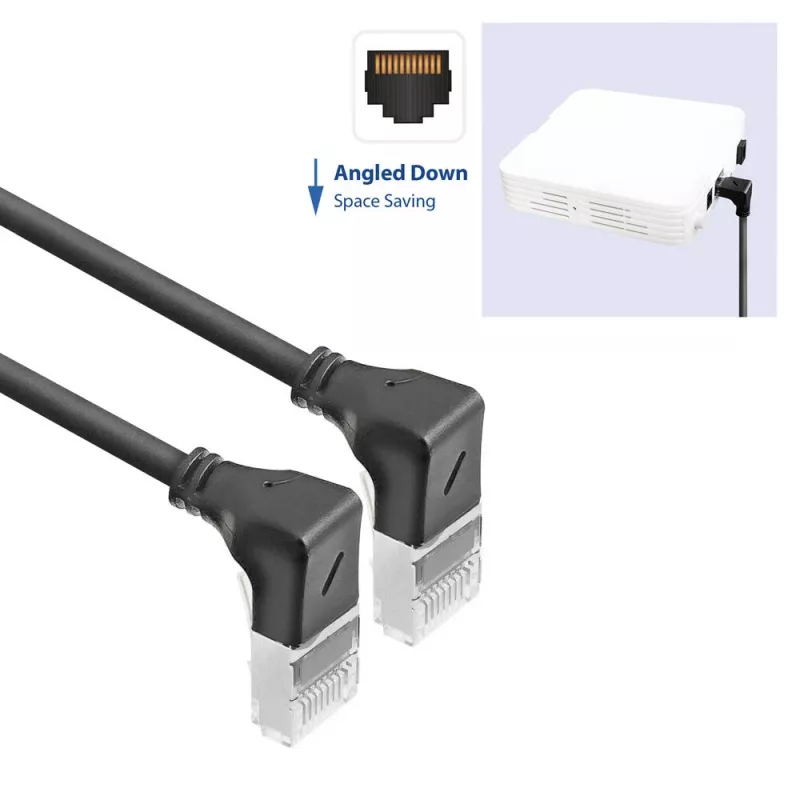 Verkkokaapeli ACT DA5930 Cat6a U/FTP (STP) musta 0,15 m RJ-45-liittimillä, kullatut kontaktit