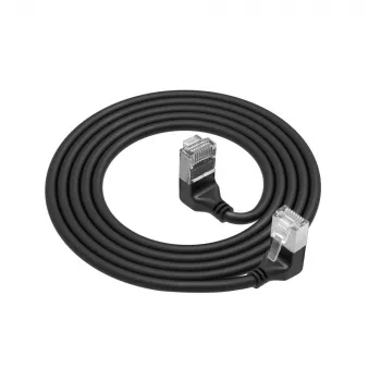 ACT DA7901 Cat6a U/FTP (STP) -verkkokaapeli, RJ-45–RJ-45, 1 m, musta, kullatut kontaktit