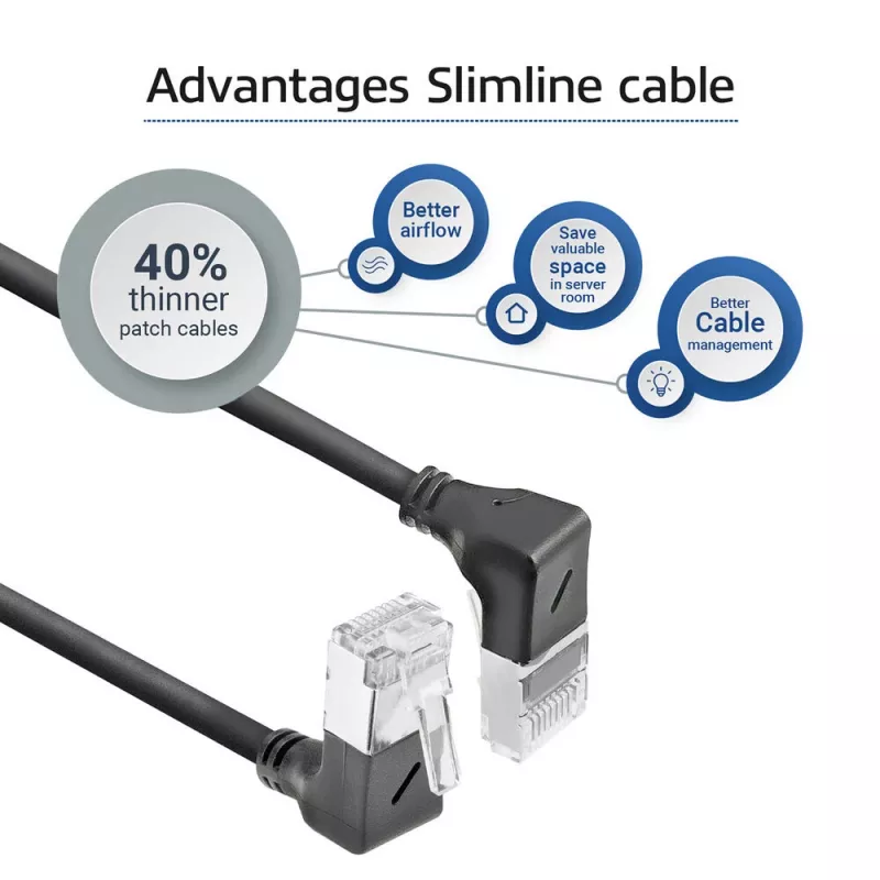ACT DA7901 Cat6a U/FTP (STP) -verkkokaapeli, RJ-45–RJ-45, 1 m, musta, kullatut kontaktit