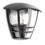 Philips myGarden Creek seinävalaisin 60W E27 ilman polttimoa, ulkoseinävalaisin, musta, metalli, IP44, puutarha, terassi, II