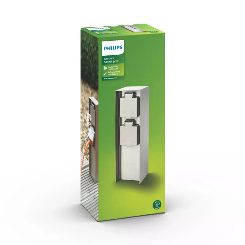 Ulkopistorasia Philips myGarden 171084716 ruostumaton teräs IP44 50–60 Hz