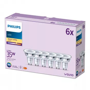 Philips spotti 35W PAR16 GU10 x6, 3,5 W, 35 W, GU10, 255 lm, 15 000 h, lämmin valkoinen