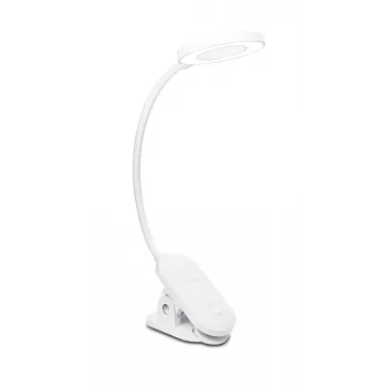 Philips Functional Forys klipsipöytävalaisin, valkoinen, muovi, makuuhuone, olohuone, toimisto, nykyaikainen, IP20, III