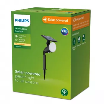 Philips Jivix maavalaisimet/maapiikit 1,4 W, ulko-jalusta-/pylväsvalaisin, musta, muovi, IP44, terassi, puutarha, III