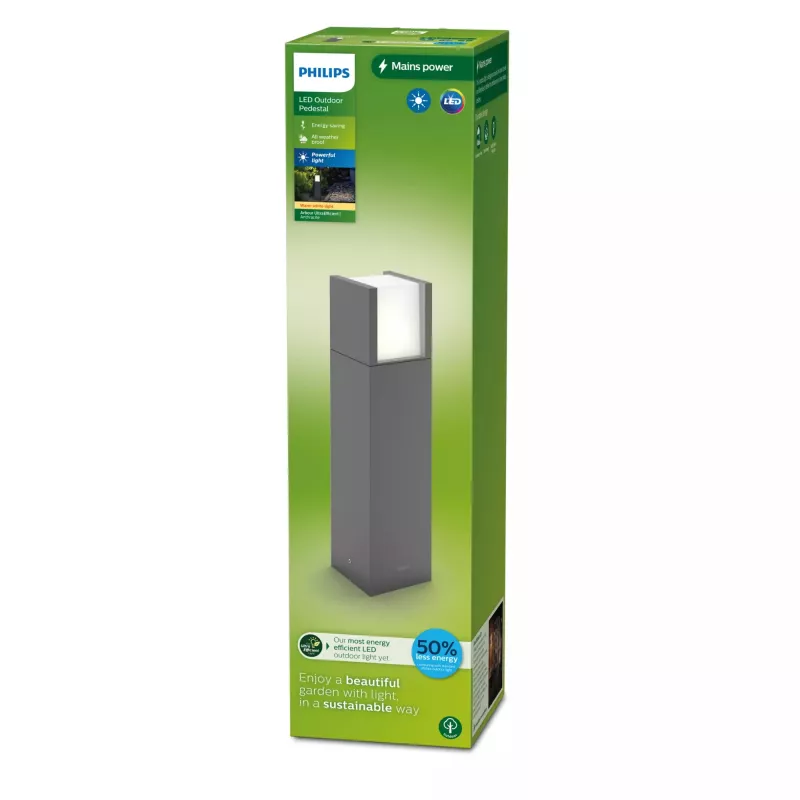Jalusta-/opastevalaisin ulkokäyttöön Philips Arbour 3,8 W LED antrasiitti, 220–240 V, metallikotelo