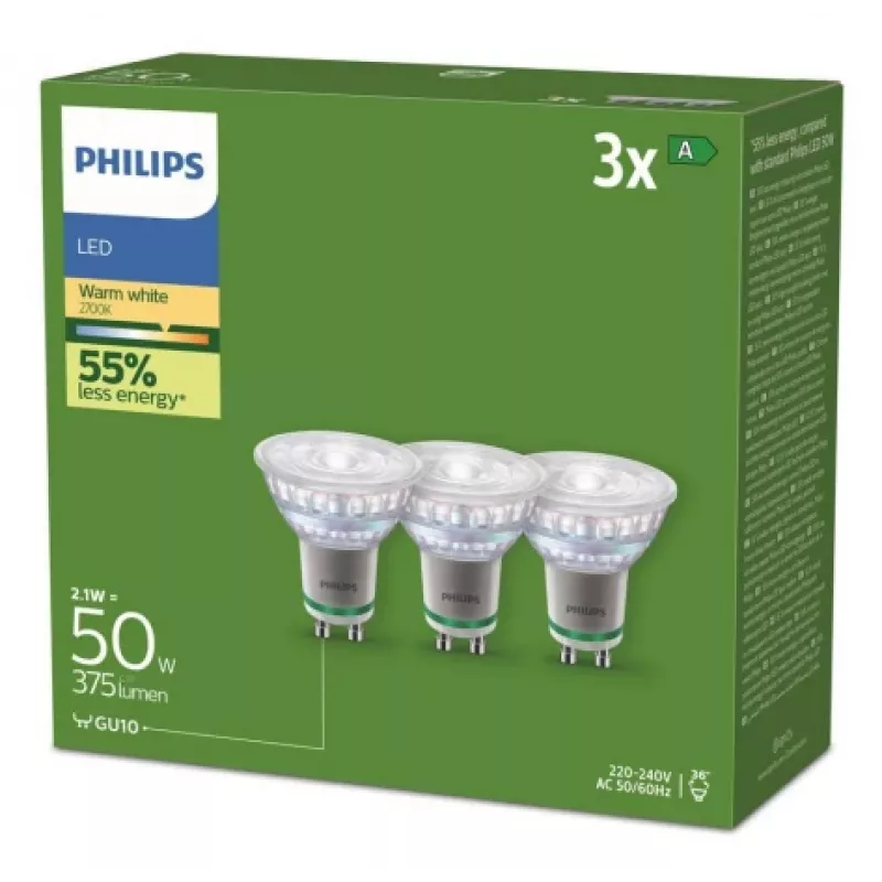 Philips 929003634693 LED-lamppu lämmin valkoinen 2700 K 2,1 W GU10 A