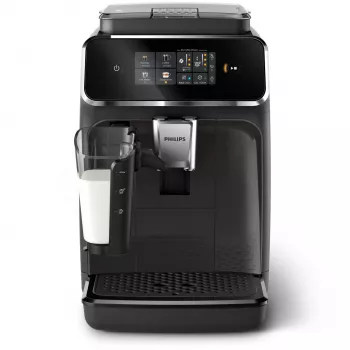 Espressokone Philips EP2334/10 – täysautomaattinen, pöytämalli, integroitu keraaminen mylly, maitosäiliö, AquaClean-suodatin, kosketusnäyttö, musta