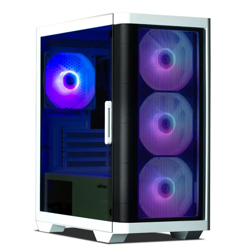 Zalman M4 WHITE tietokonekotelo Mini Tower musta, valkoinen
