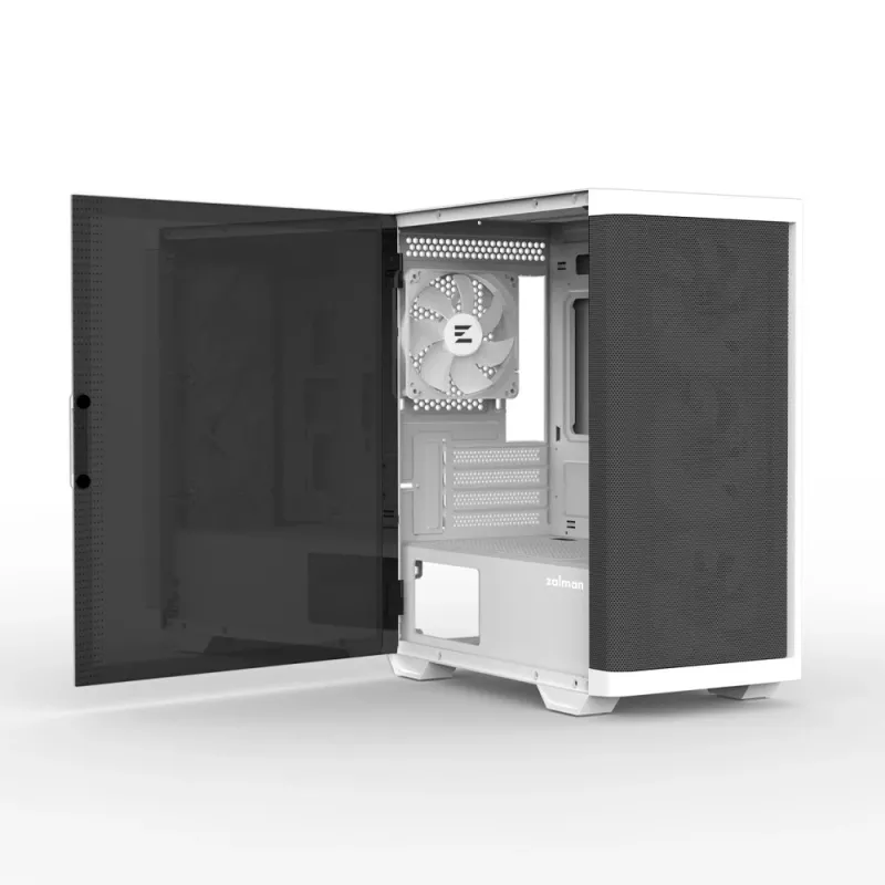 Zalman M4 WHITE tietokonekotelo Mini Tower musta, valkoinen