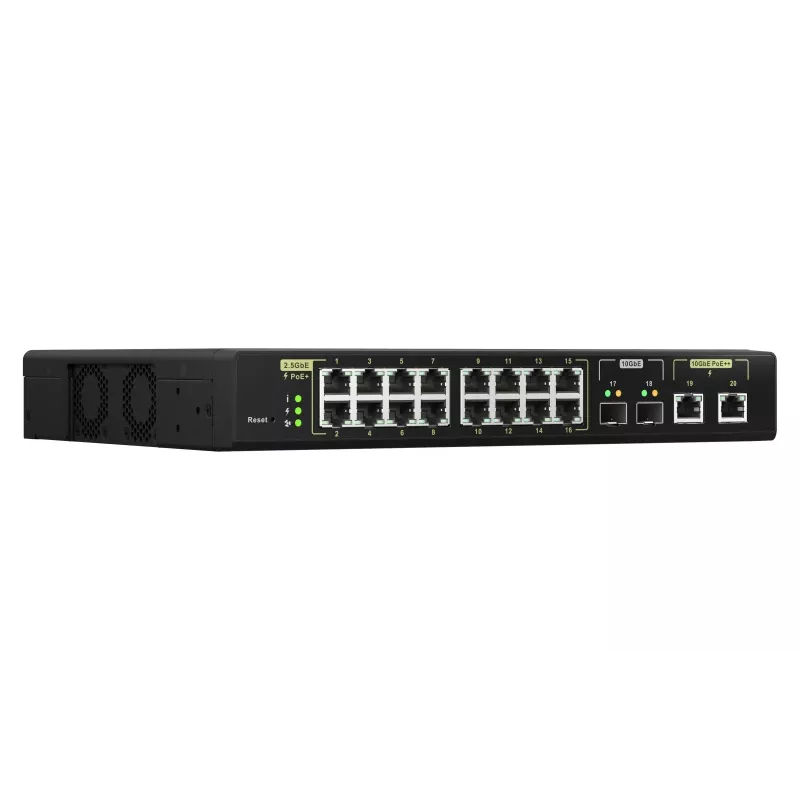 QNAP QSW-M2116P-2T2S verkkokytkin Managed L2 2.5G Ethernet Power over Ethernet (PoE) musta